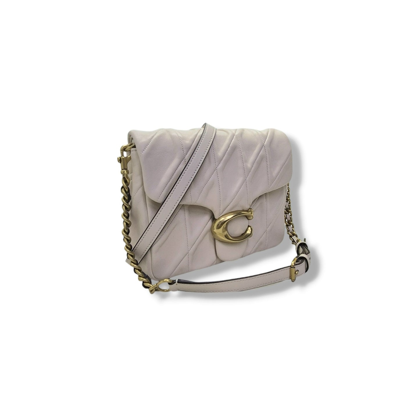 Coach Times Square Tabby W/Quilted Leather Crossbody (White)