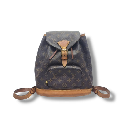 (Return-S) Louis Vuitton Montsouris Backpack MM Monogram Ghw