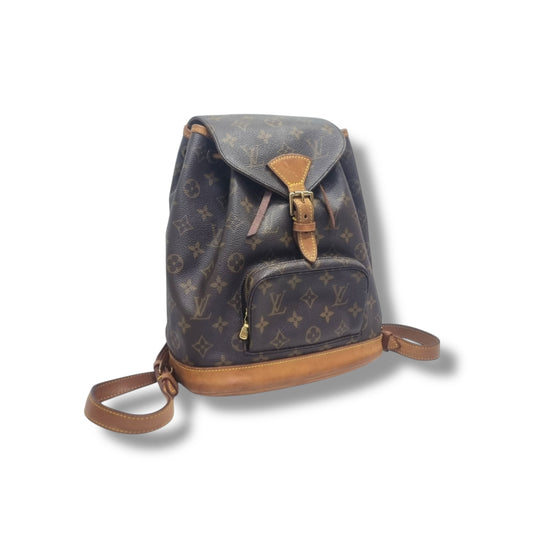 (Return-S) Louis Vuitton Montsouris Backpack MM Monogram Ghw