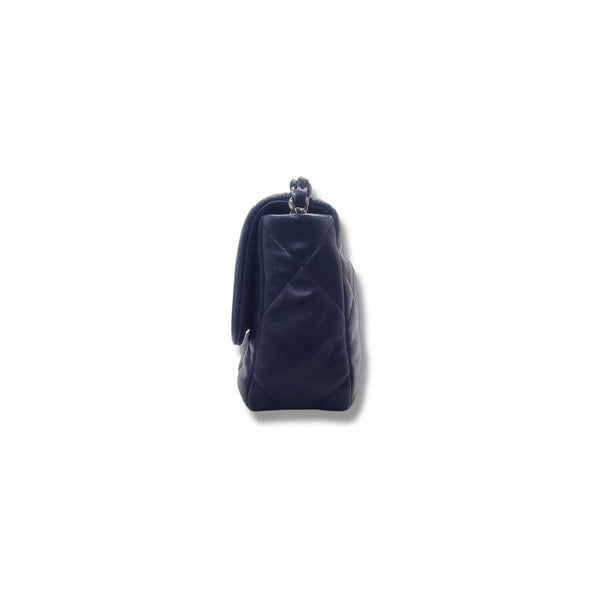 Chanel C19 Small Flap Goatskin 3 Tone Hw (Navy Blue)