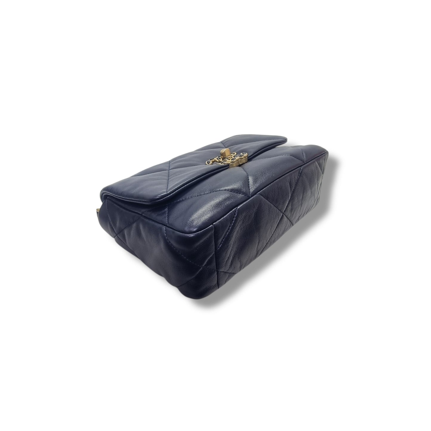 Chanel C19 Small Flap Goatskin 3 Tone Hw (Navy Blue)