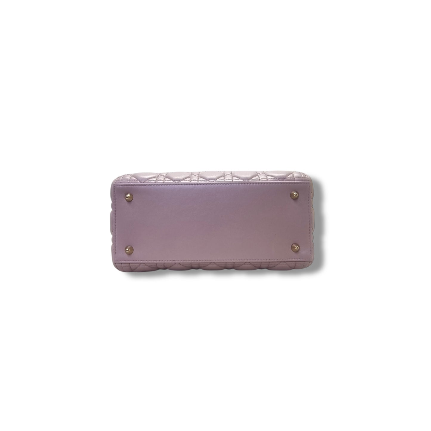 Christian Dior Lady Dior Medium Cannage Lambskin Ghw (Pearlescent Pink)