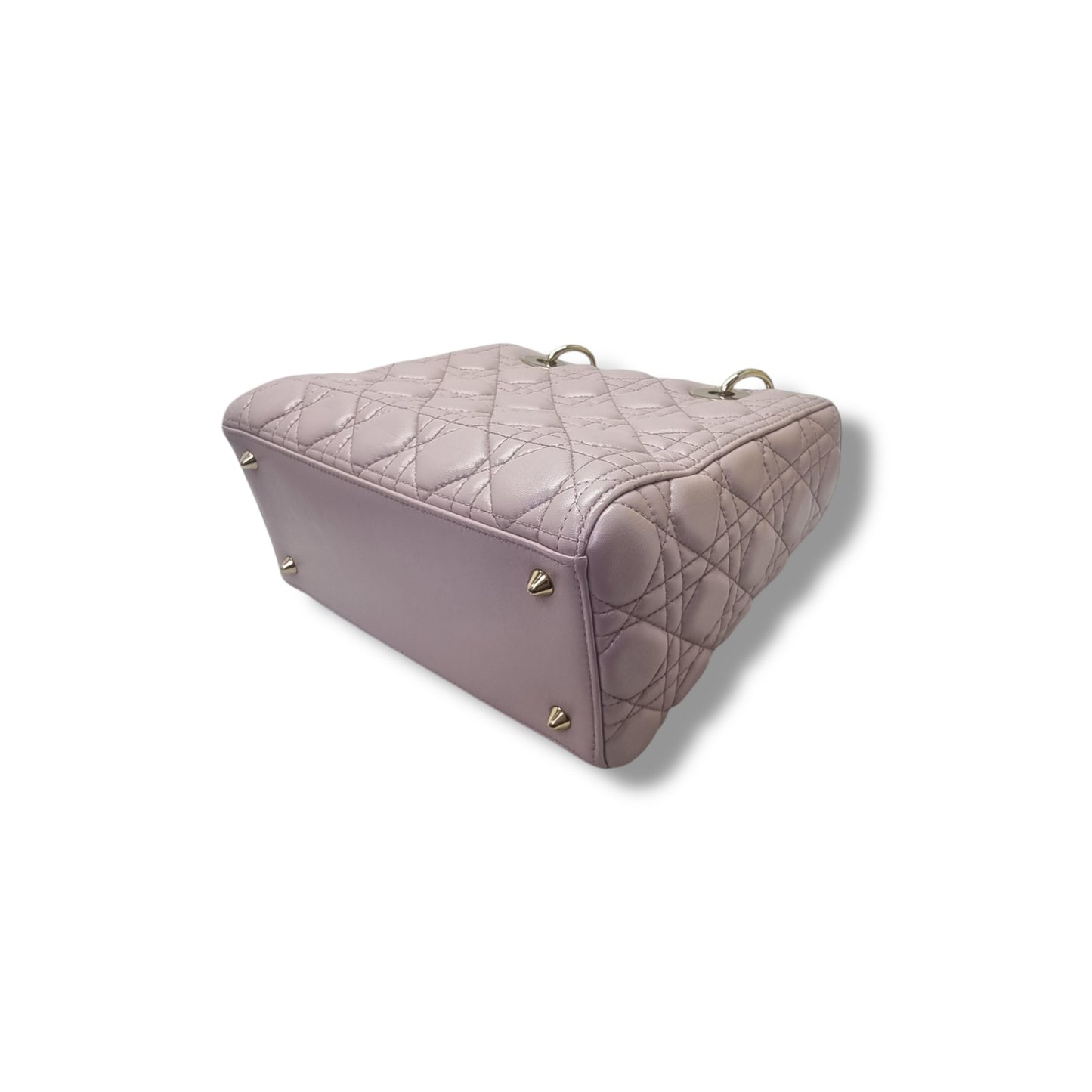 Christian Dior Lady Dior Medium Cannage Lambskin Ghw (Pearlescent Pink)