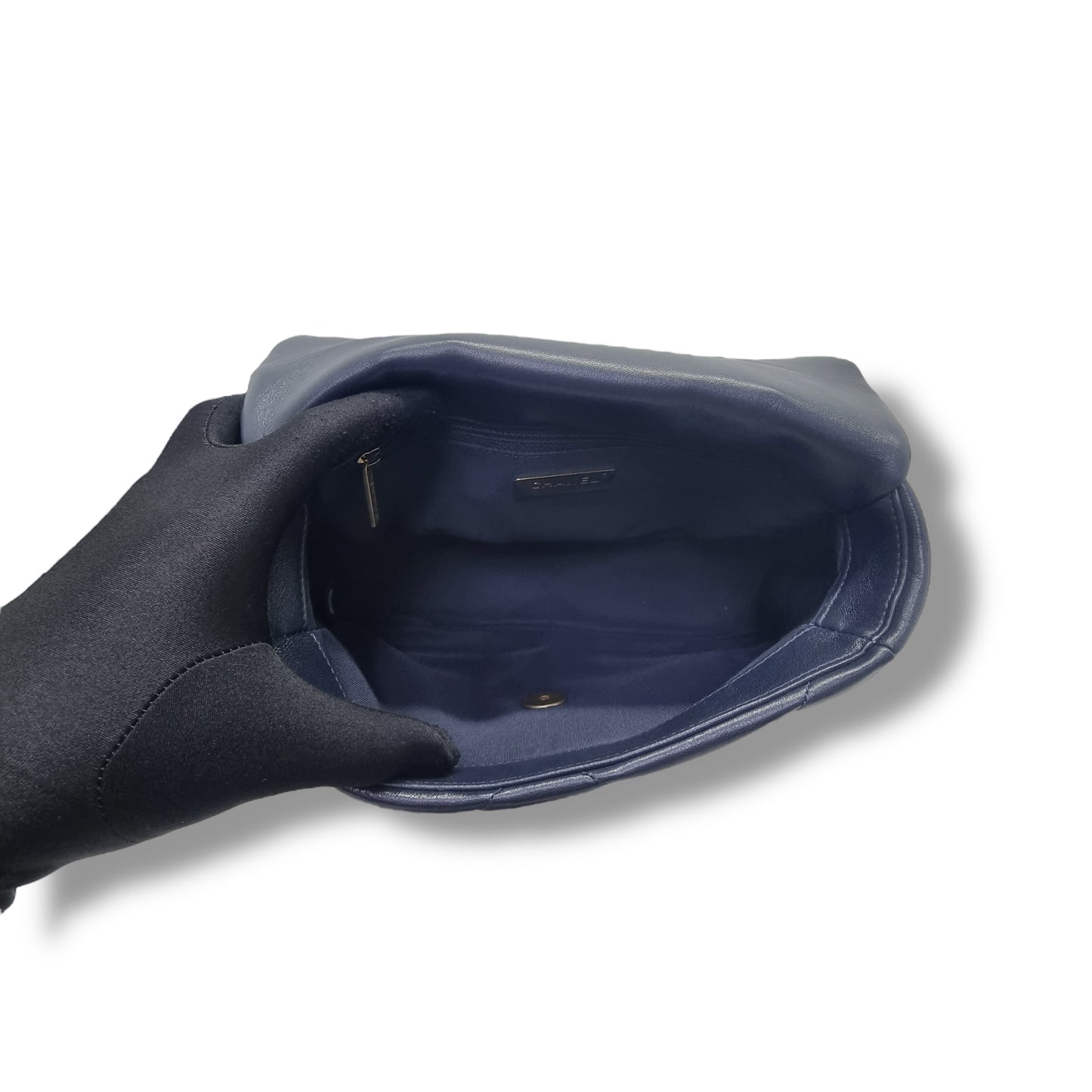 Chanel C19 Small Flap Goatskin 3 Tone Hw (Navy Blue)