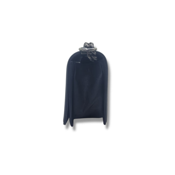 Chanel Boy Old Medium Calfskin Ruthenium Hw (Black)