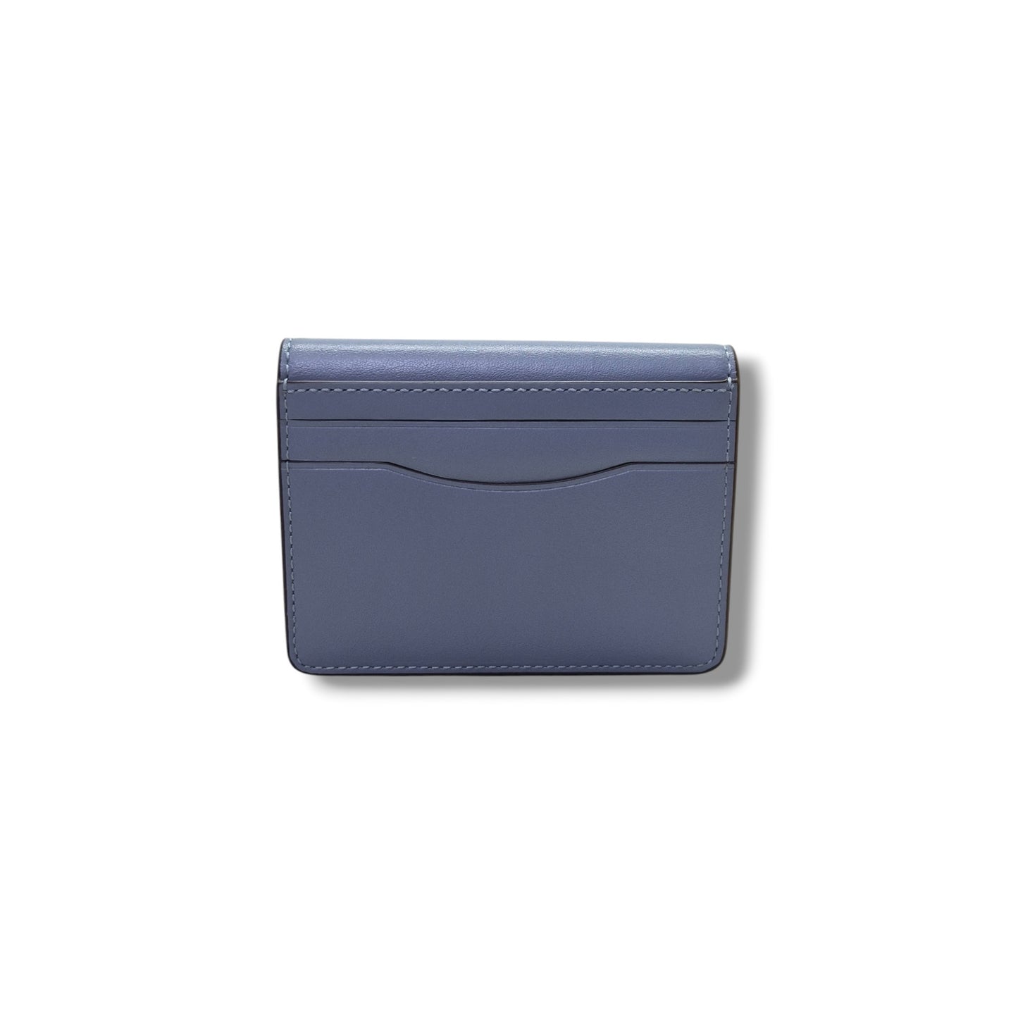 Coach Bandit Leather Card Case Leather Ghw (Blue)