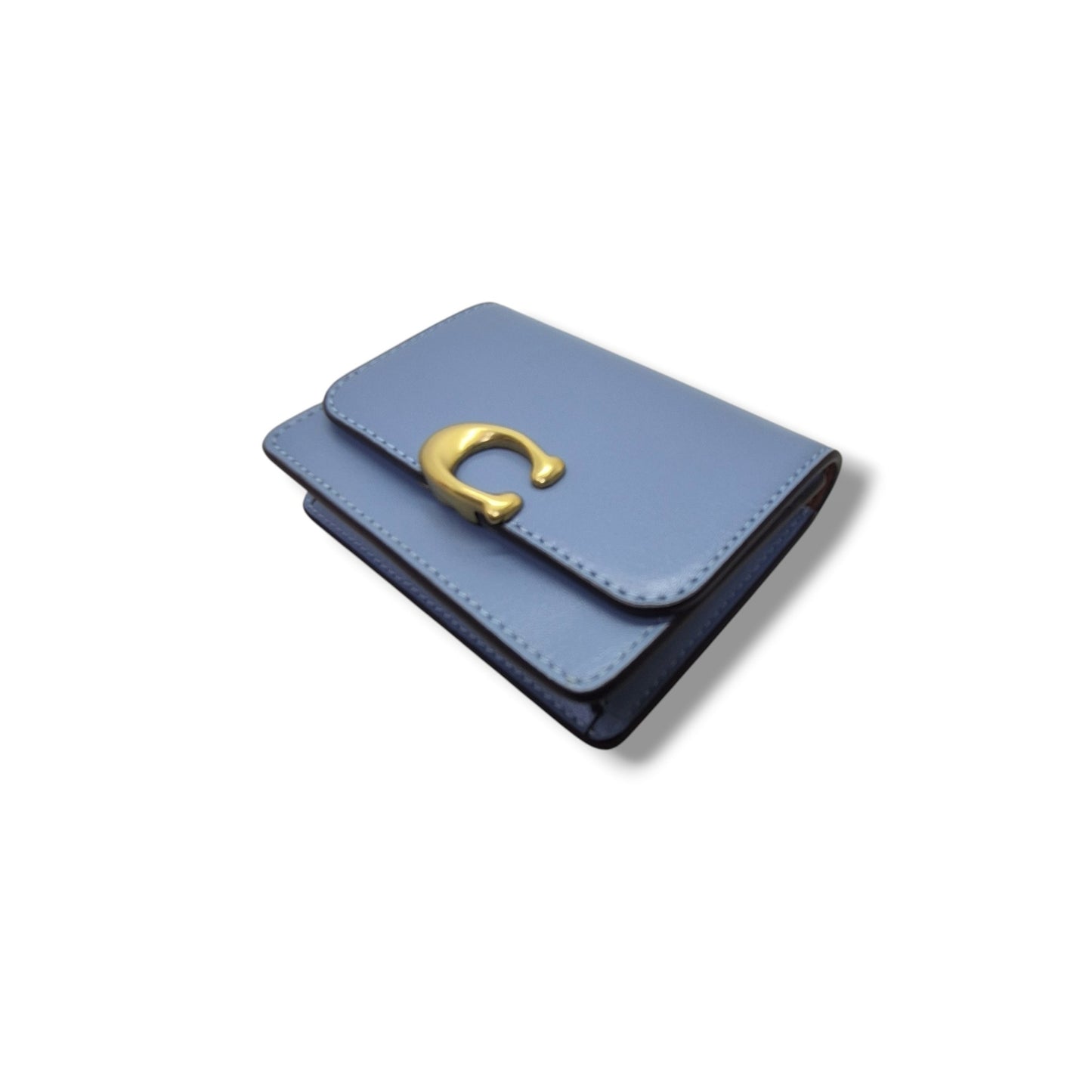 Coach Bandit Leather Card Case Leather Ghw (Blue)