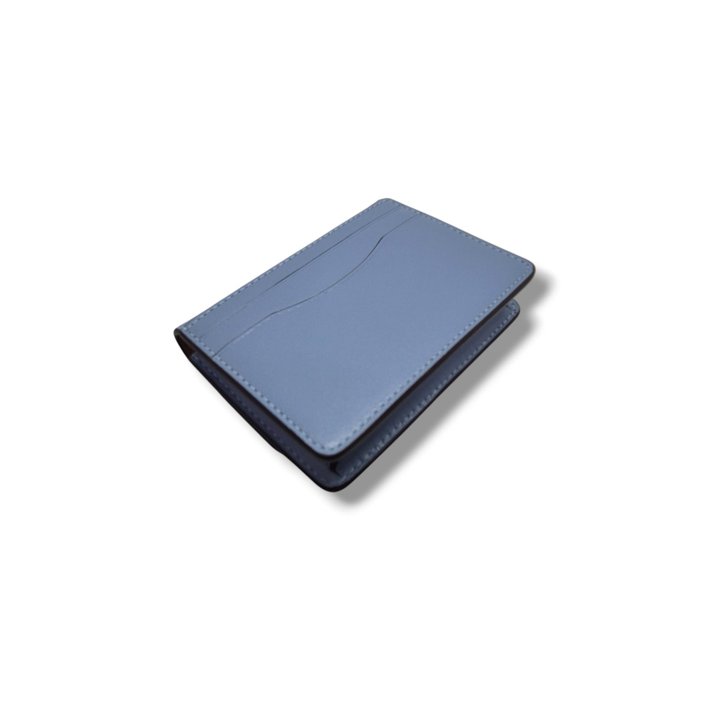Coach Bandit Leather Card Case Leather Ghw (Blue)