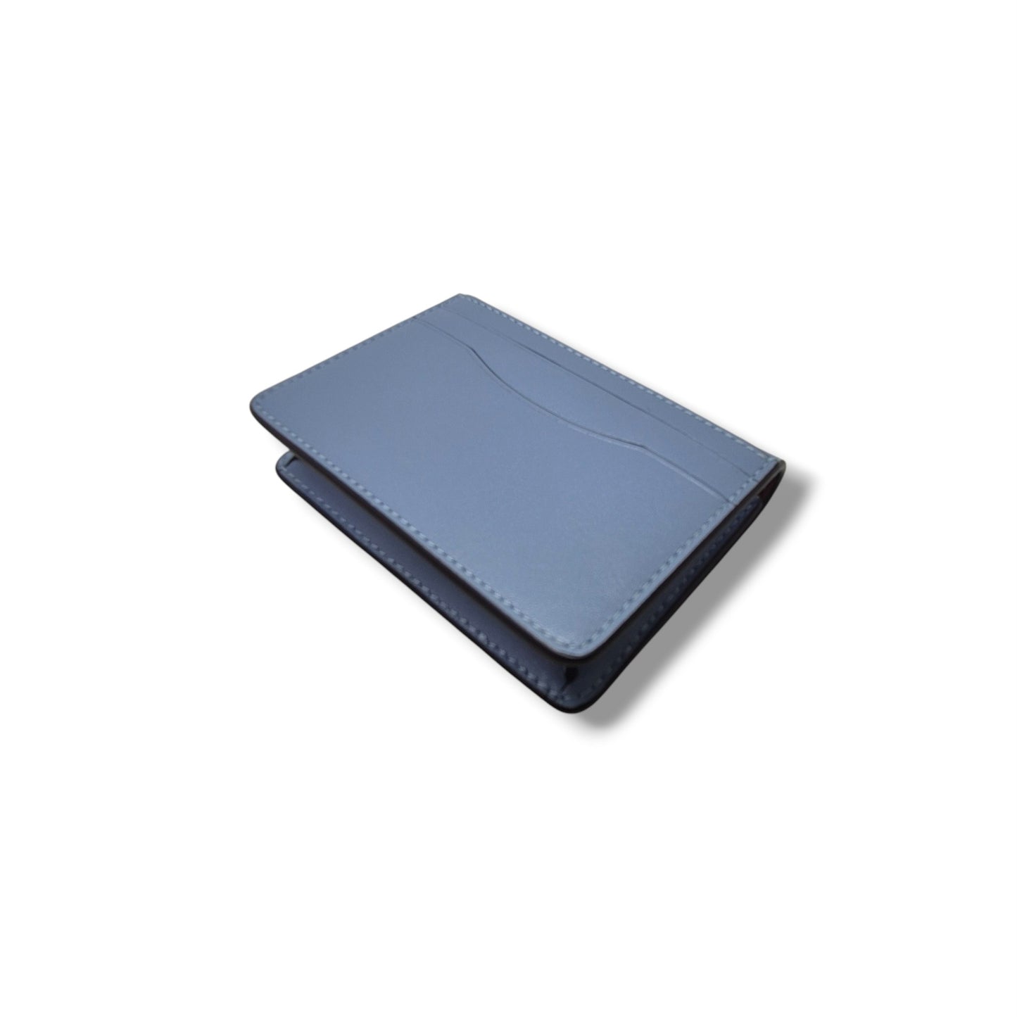 Coach Bandit Leather Card Case Leather Ghw (Blue)