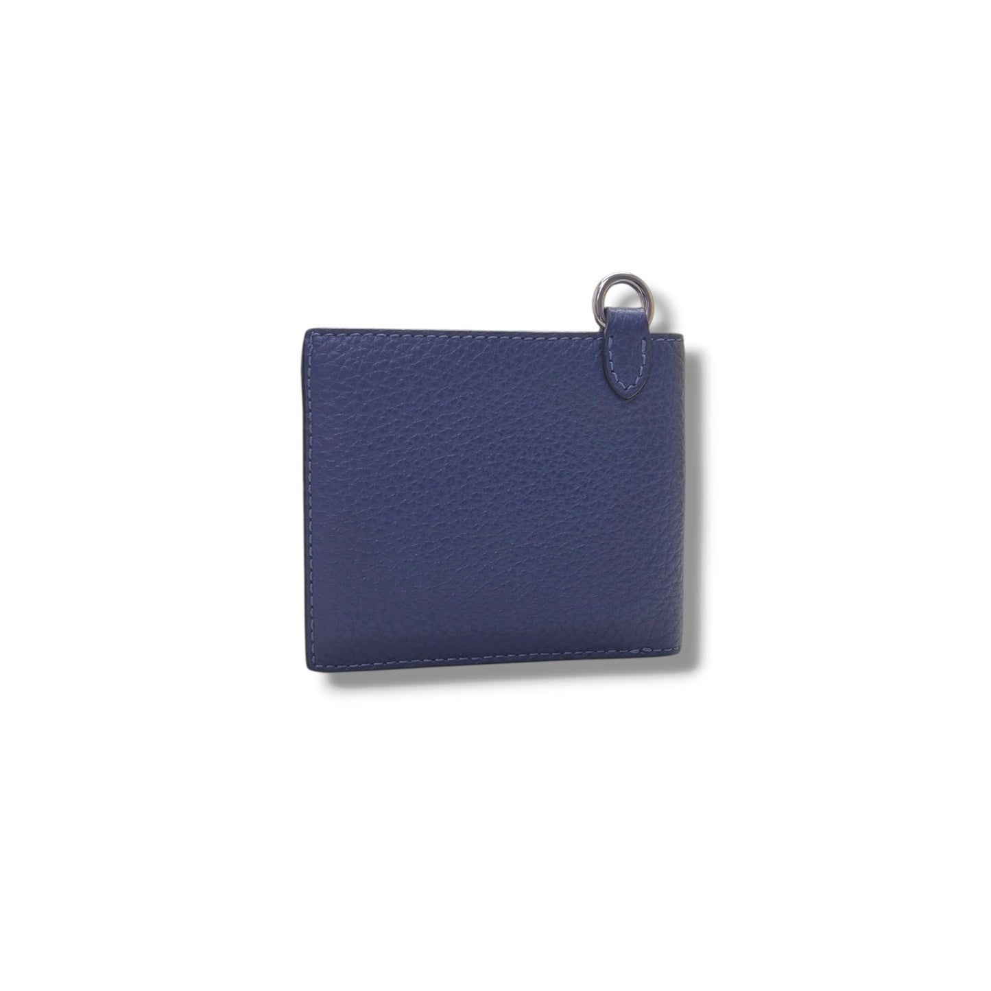 Coach Bifold Wallet With Chain Pebbled Leather Shw (Blue)