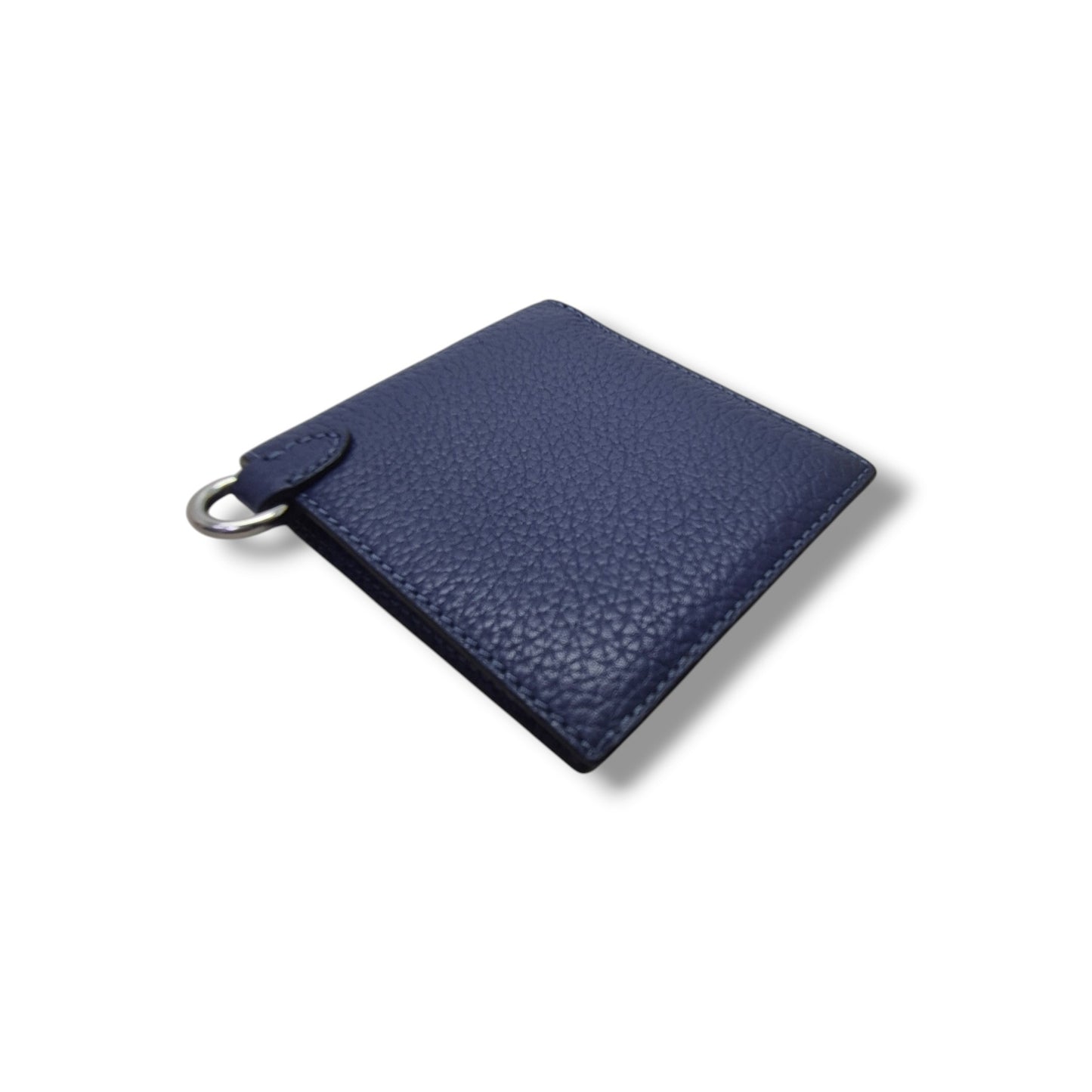 Coach Bifold Wallet With Chain Pebbled Leather Shw (Blue)