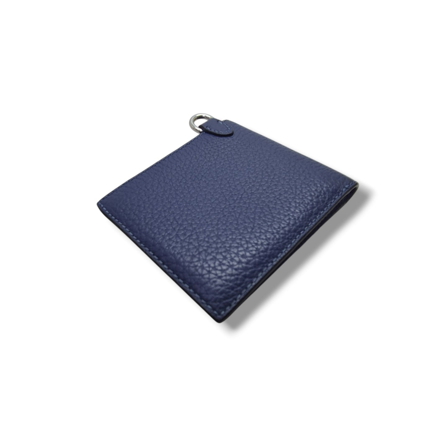 Coach Bifold Wallet With Chain Pebbled Leather Shw (Blue)