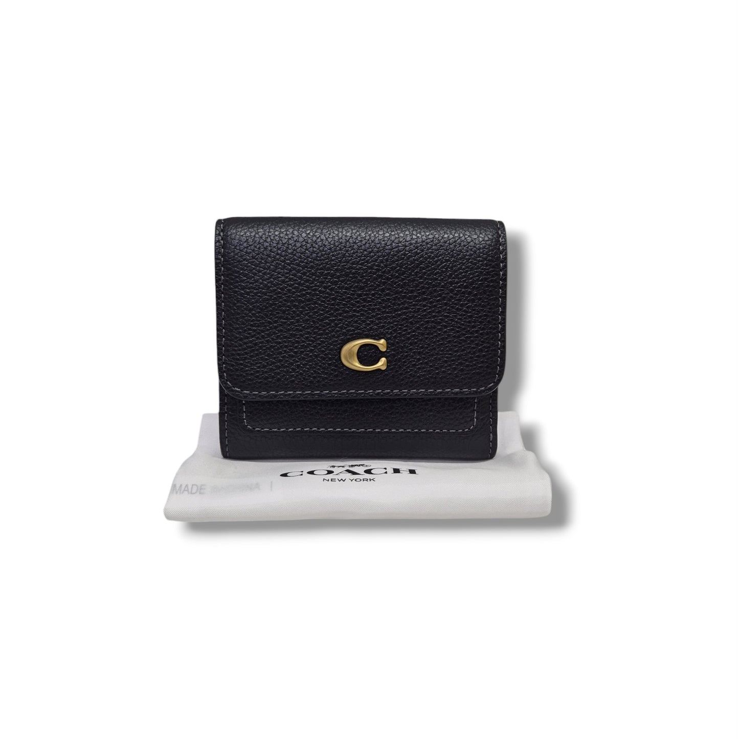 Coach Mila Small Flap Wallet Ghw (Black)
