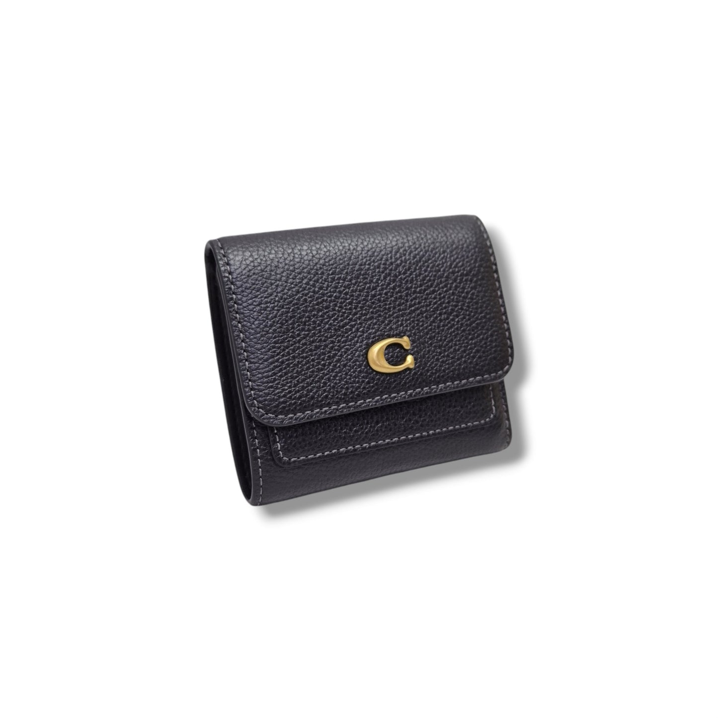 Coach Mila Small Flap Wallet Ghw (Black)