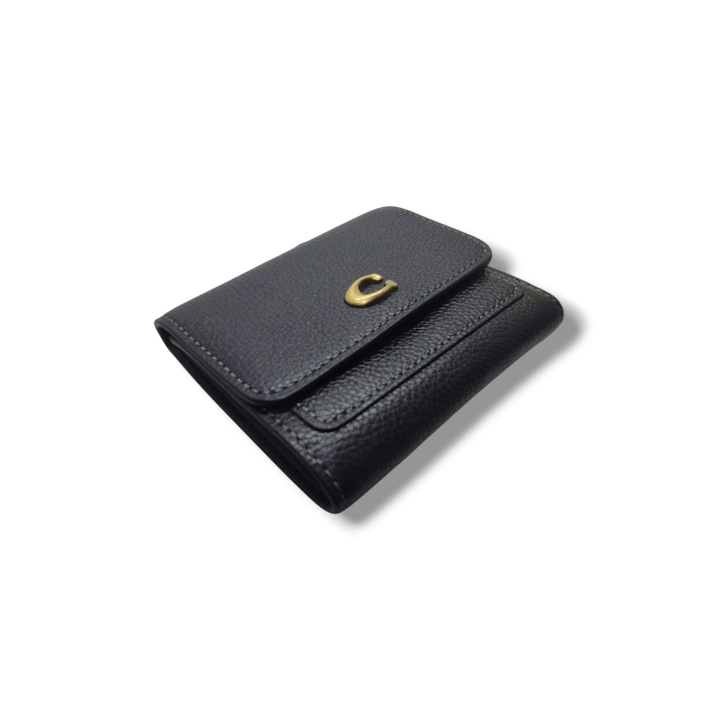 Coach Mila Small Flap Wallet Ghw (Black)