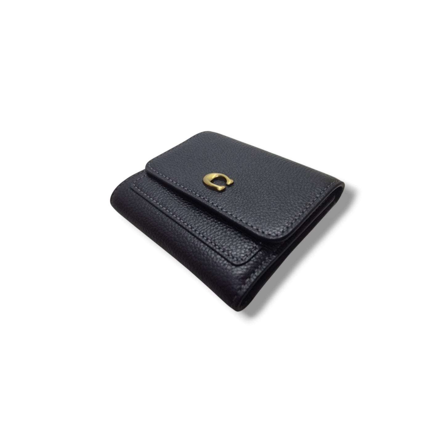 Coach Mila Small Flap Wallet Ghw (Black)
