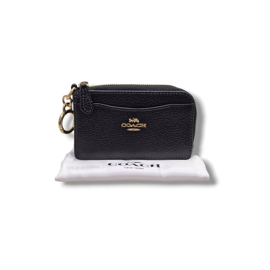 Coach Multifunction Leather Card Case Ghw (Black)