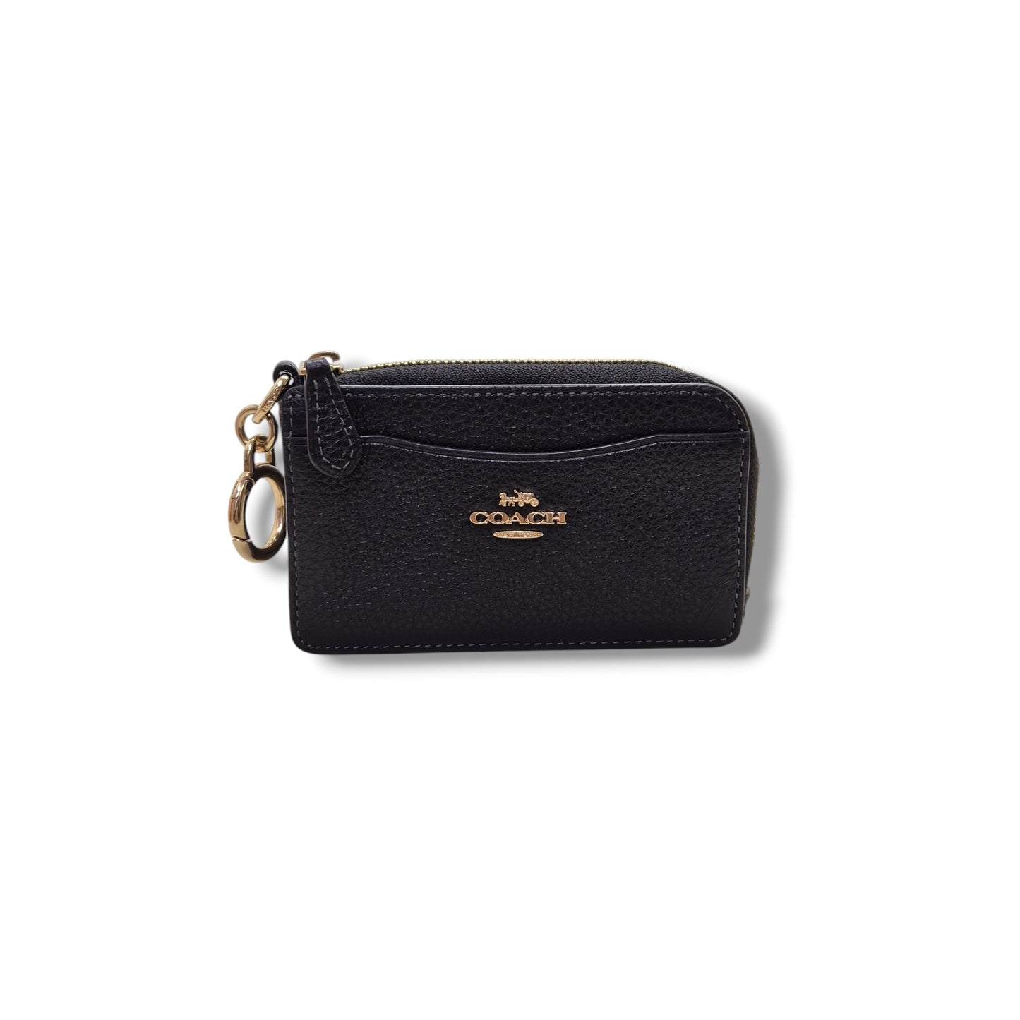 Coach Multifunction Leather Card Case Ghw (Black)