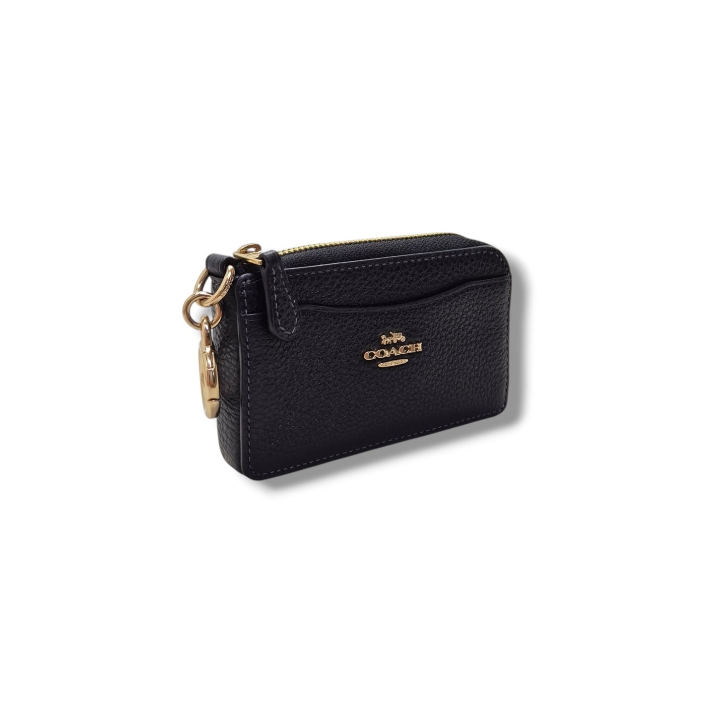 Coach Multifunction Leather Card Case Ghw (Black)