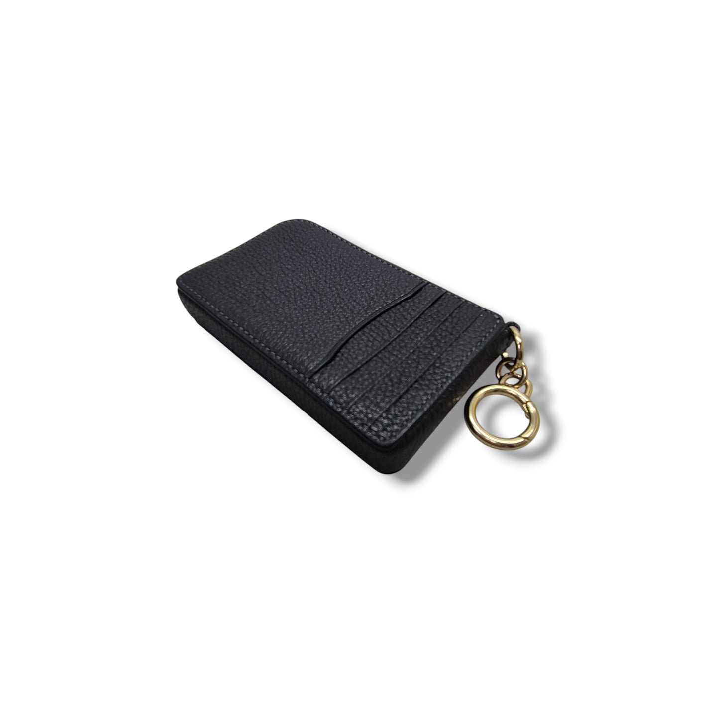 Coach Multifunction Leather Card Case Ghw (Black)