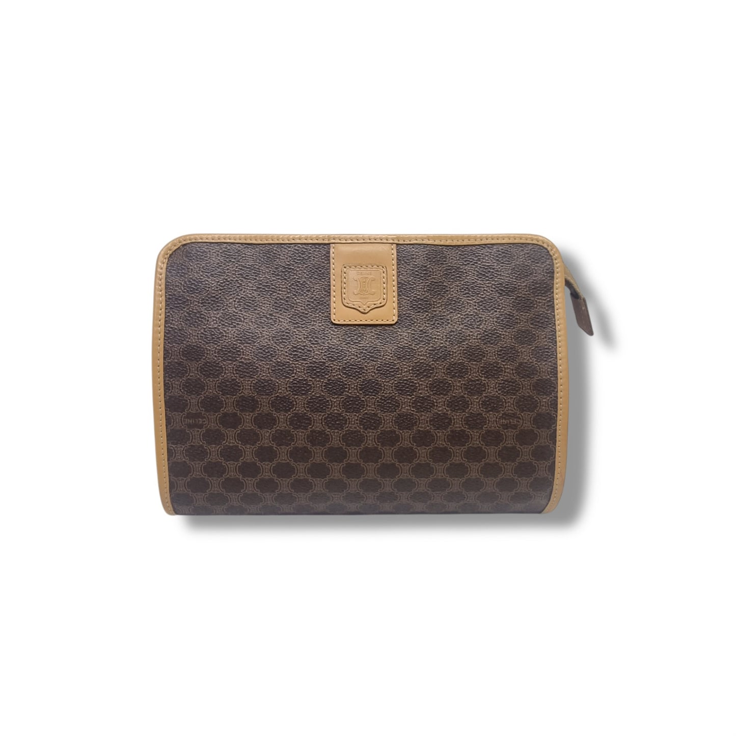 Celine Macadam Canvas Clutch Ghw (Brown)