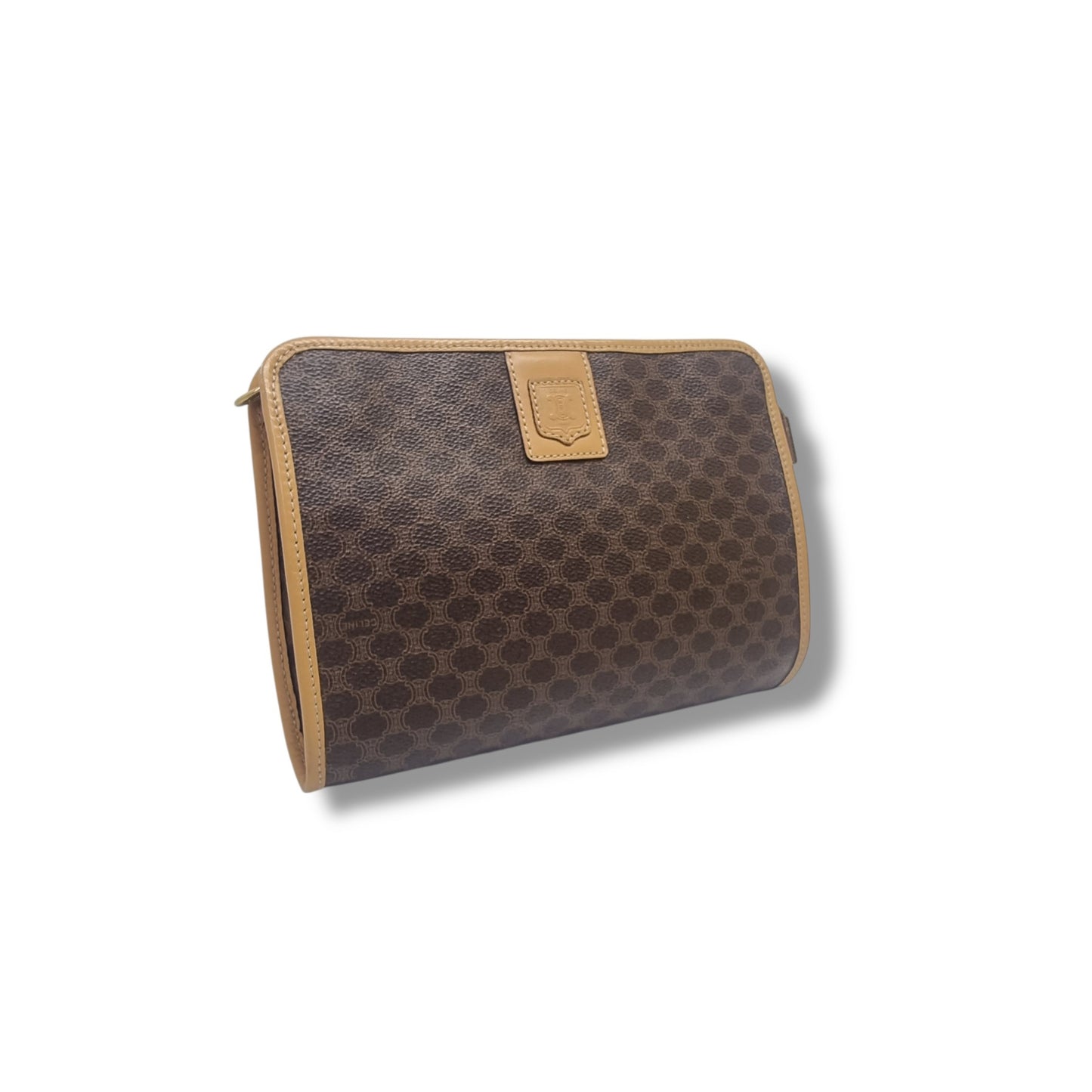 Celine Macadam Canvas Clutch Ghw (Brown)
