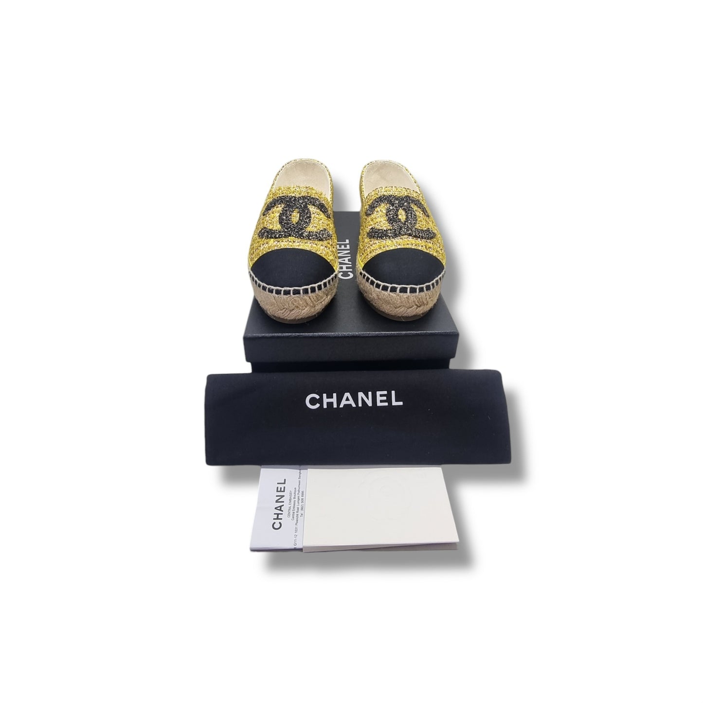 Chanel Espadrilles Metallic Gold Tweet (Yellow/Black)
