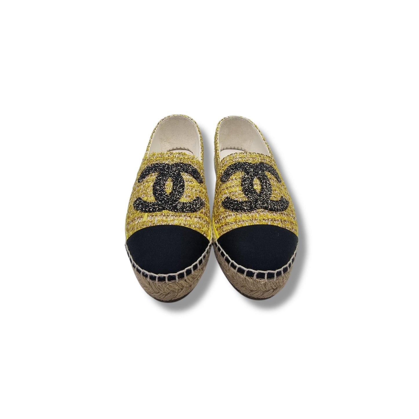 Chanel Espadrilles Metallic Gold Tweet (Yellow/Black)