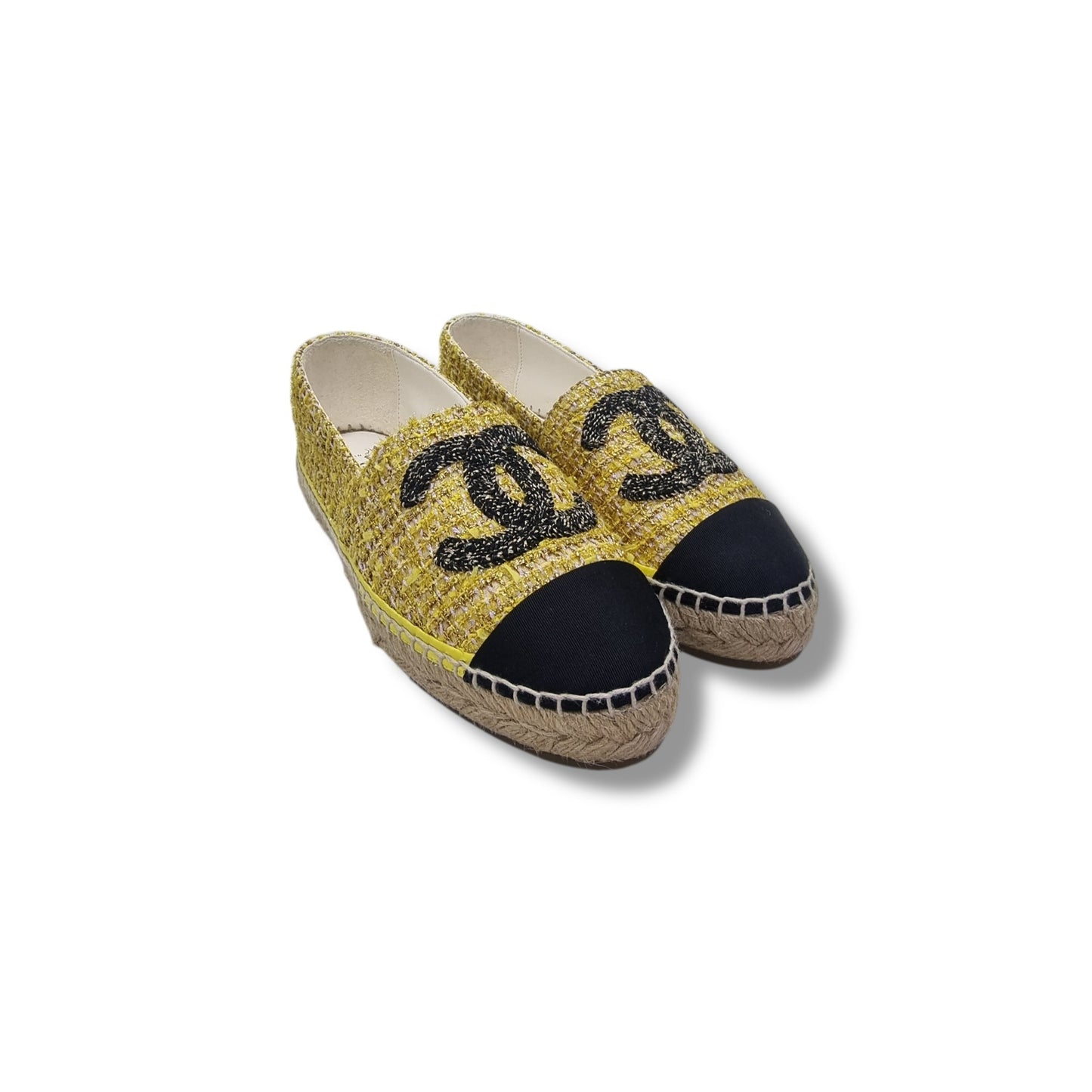 Chanel Espadrilles Metallic Gold Tweet (Yellow/Black)