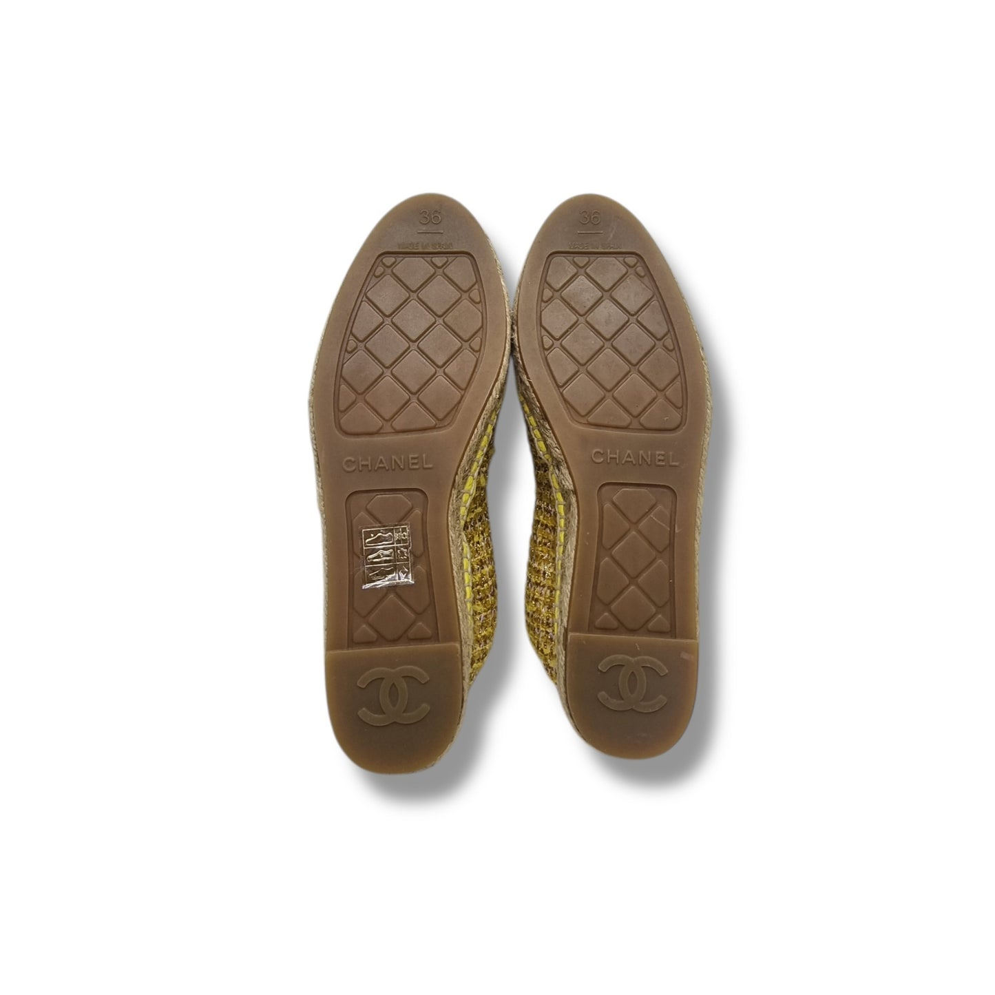 Chanel Espadrilles Metallic Gold Tweet (Yellow/Black)