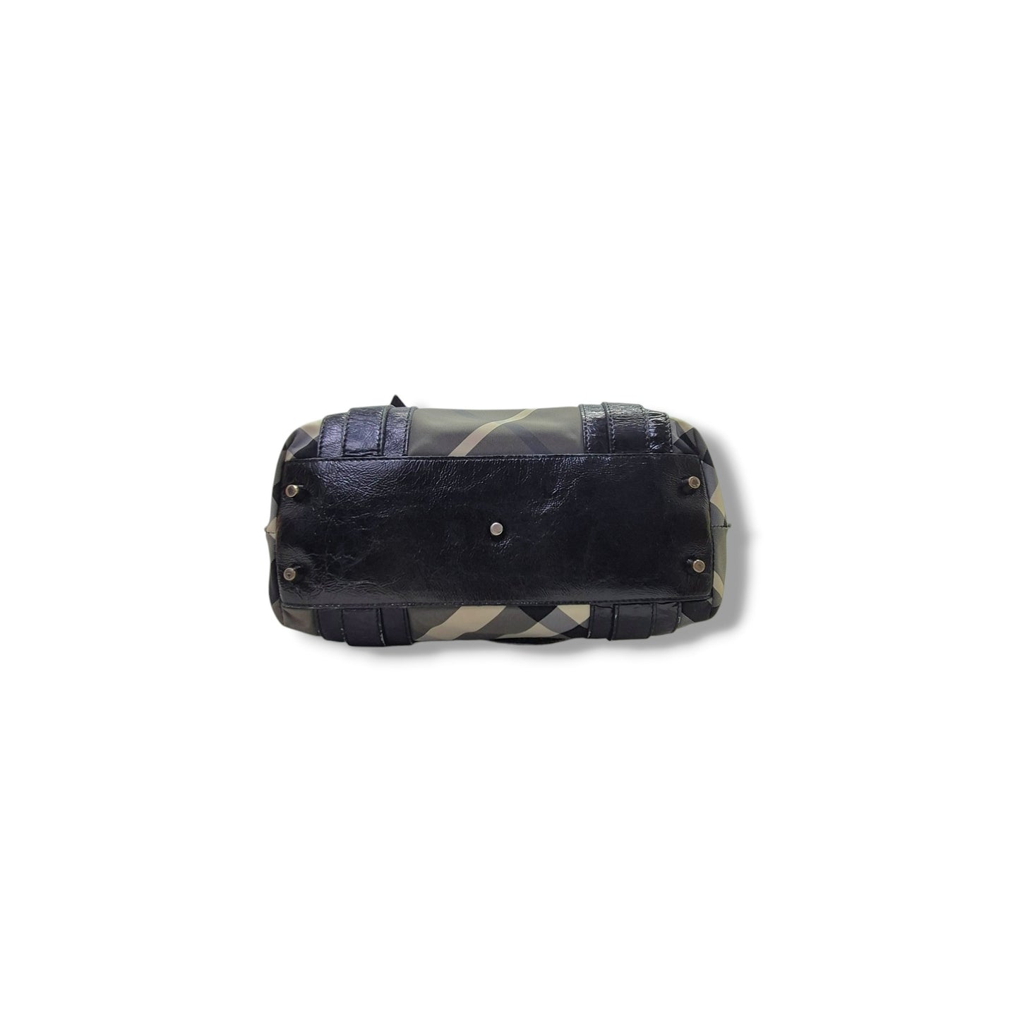 Burberry Victoria Nylon Beat Check Document Bag Gunmetal Hw (Black)