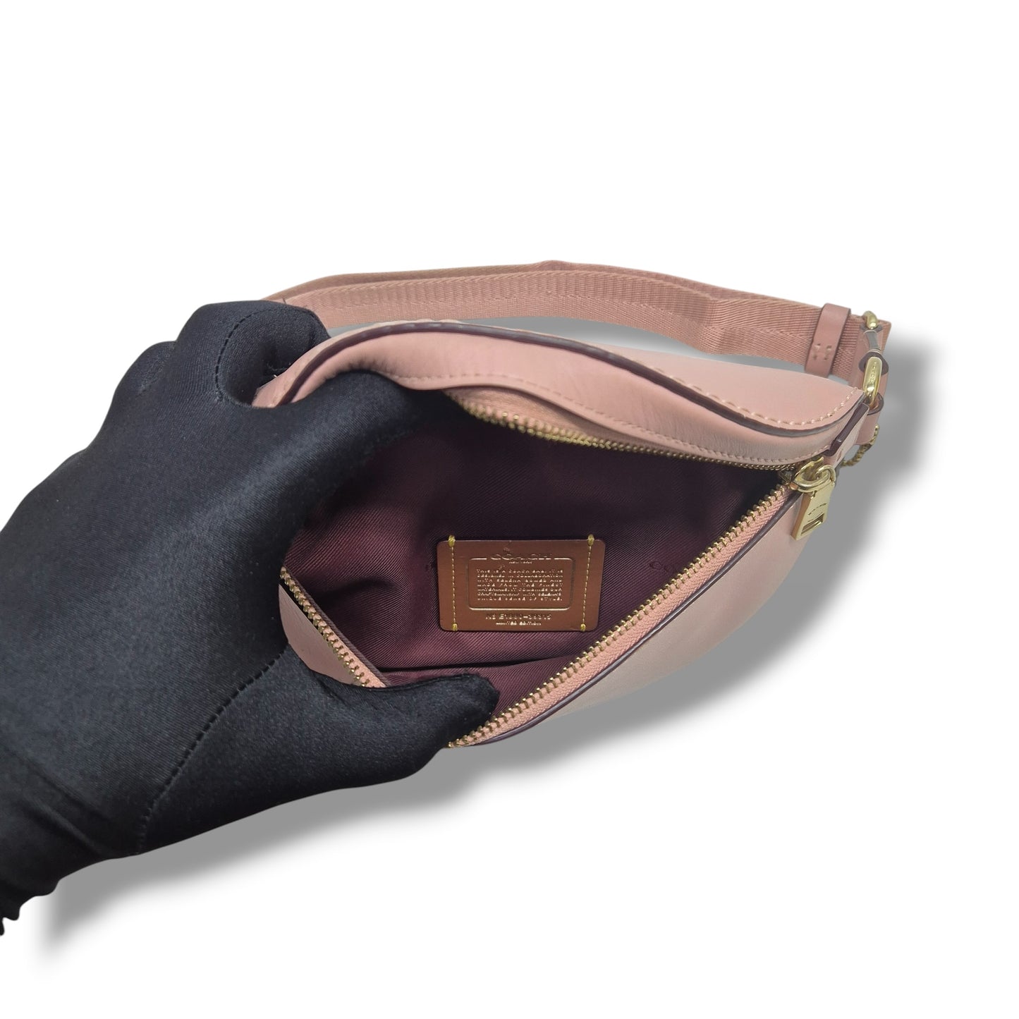 Coach Selena Soft Leather Waist Bag Ghw (Pink)