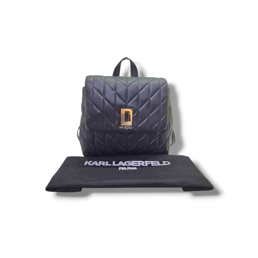 Karl Lagerfeld Paris Lafayette Leather Backpack Ghw (Black)