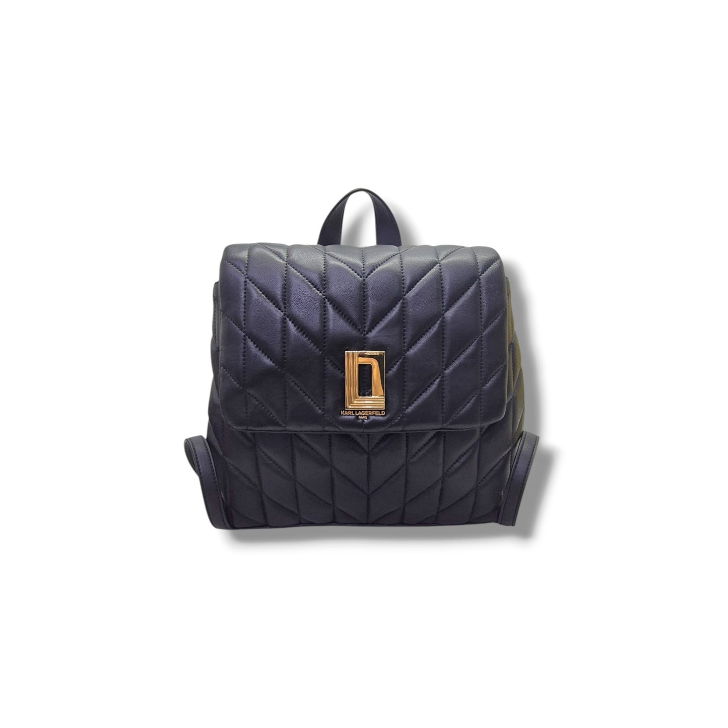 Karl Lagerfeld Paris Lafayette Leather Backpack Ghw (Black)