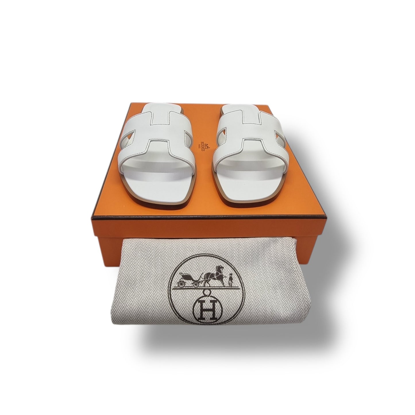 Hermes Oran Sandal (White)