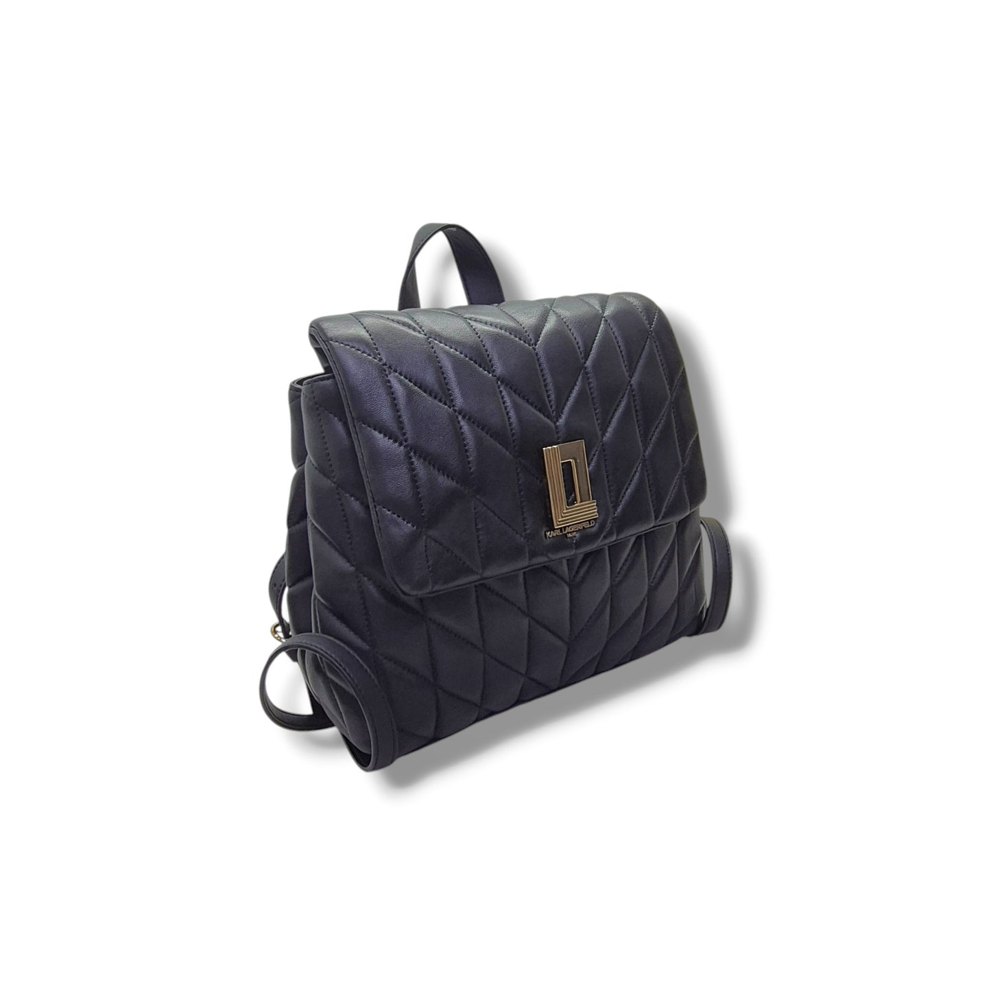 Karl Lagerfeld Paris Lafayette Leather Backpack Ghw (Black)