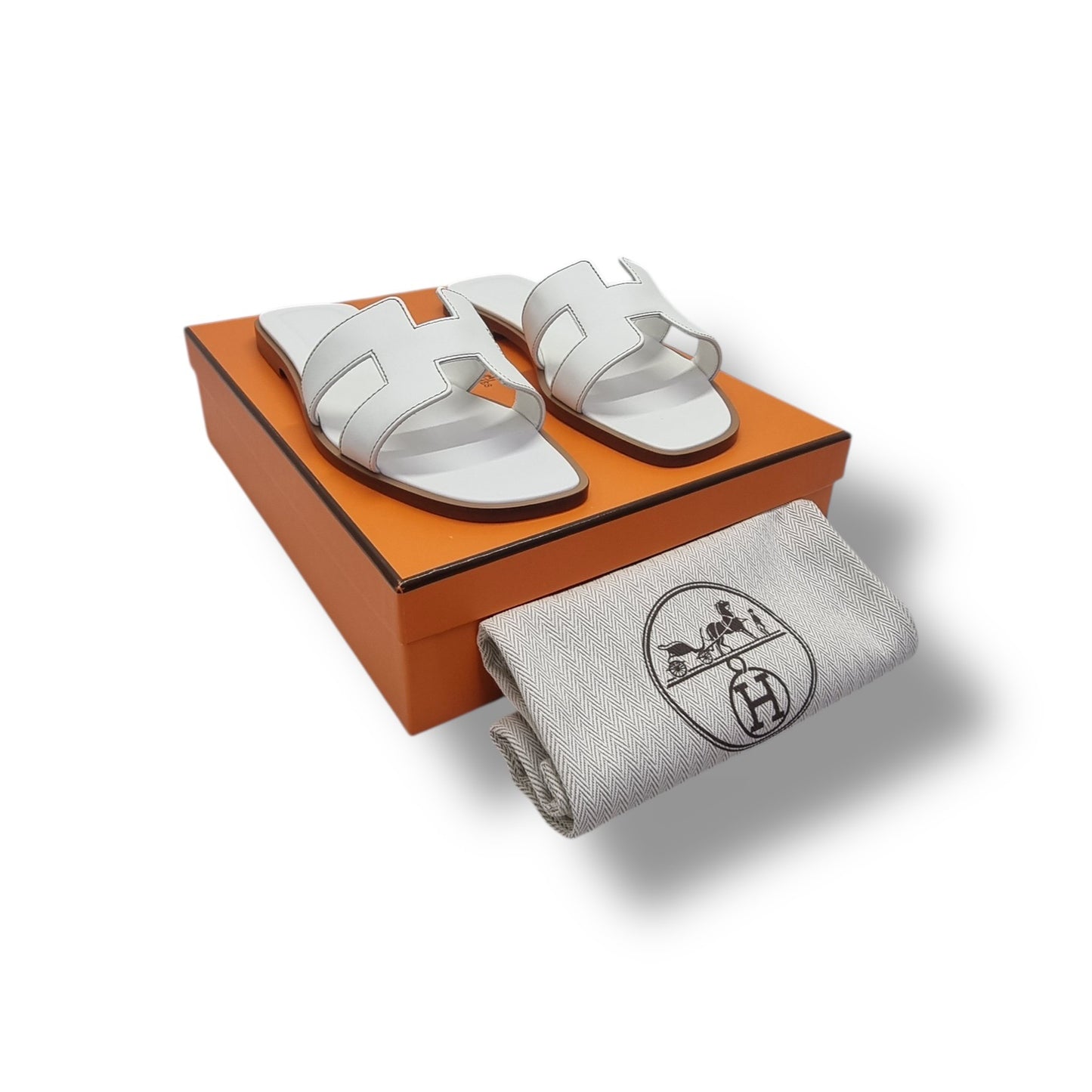 Hermes Oran Sandal (White)