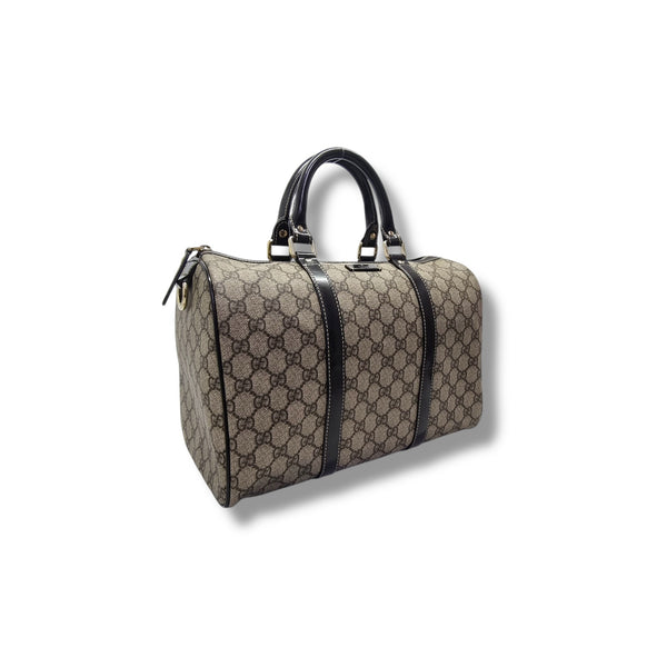 Gucci GG Joy Canvas Boston Bag Ghw (Dark Brown)
