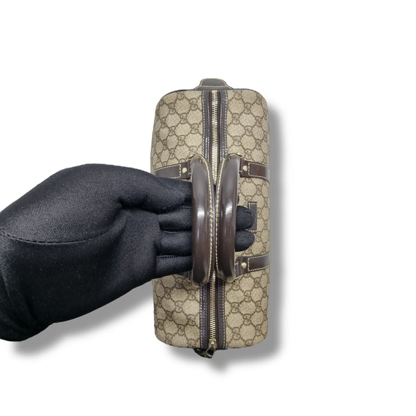 Gucci GG Joy Canvas Boston Bag Ghw (Dark Brown)