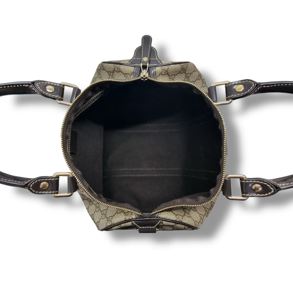 Gucci GG Joy Canvas Boston Bag Ghw (Dark Brown)