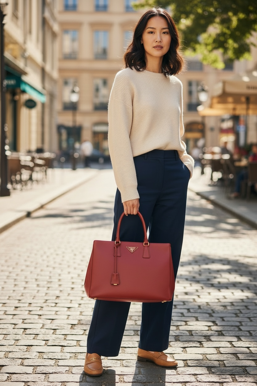 Prada BN1786 Galleria Saffiano Lux Tote Large Ghw (Red)