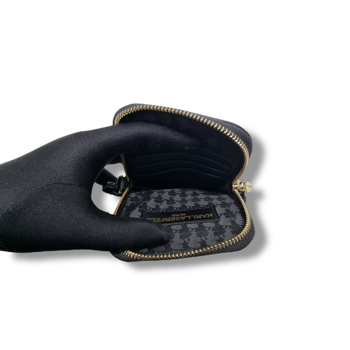 Karl Lagerfeld Maybelle K/Ikonik Cell Phone PVC Crossbody Ghw (Black Multi)