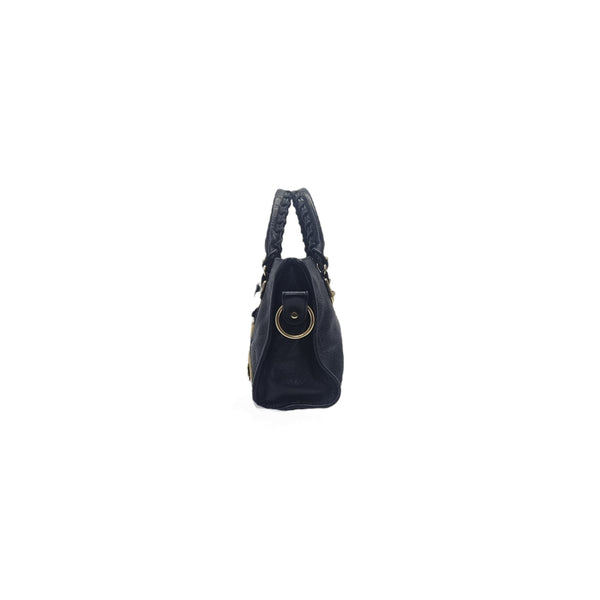 Balenciaga City Mini Metalic Edge Leather Ghw (Black)