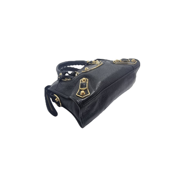 Balenciaga City Mini Metalic Edge Leather Ghw (Black)
