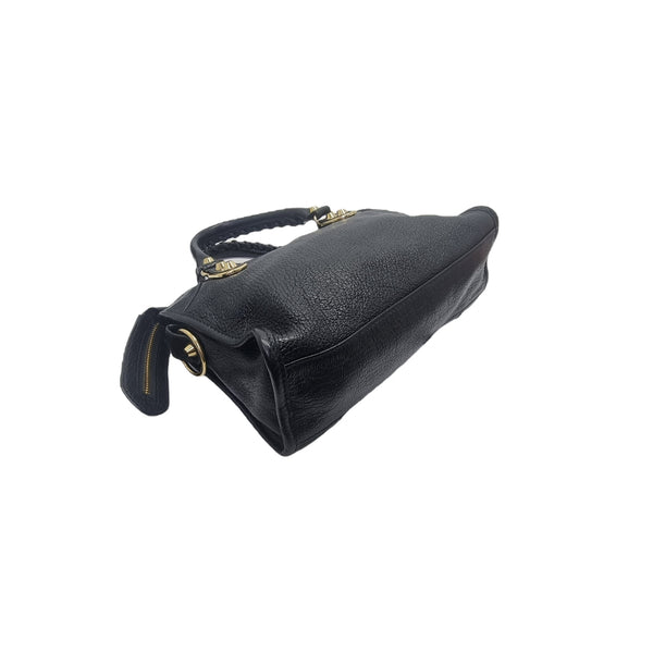 Balenciaga City Mini Metalic Edge Leather Ghw (Black)