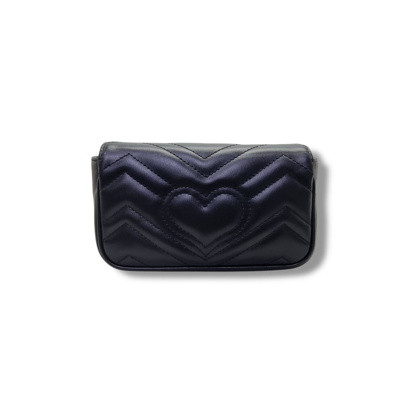 Gucci GG Marmont Matelasse Super Mini Flap Ghw (Black)