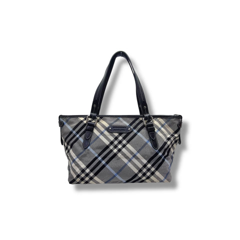 Blue Label Burberry Nova Check Canvas Shoulder Bag Shw (Gray)