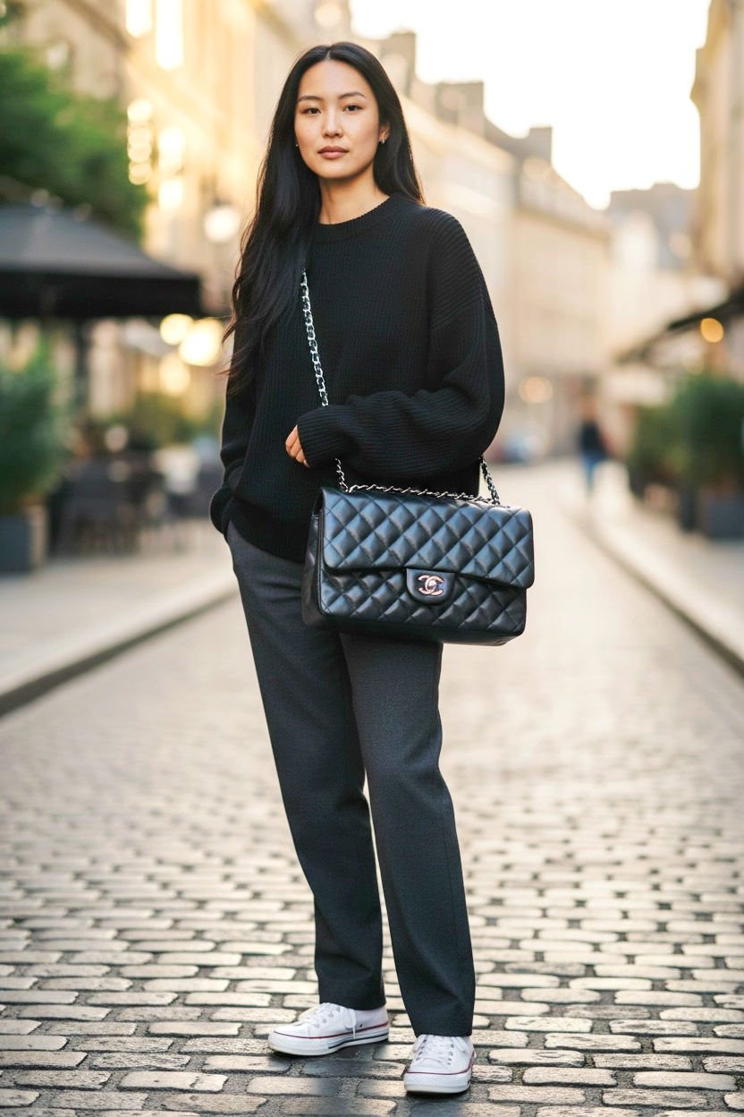 Chanel Classic Jumbo Double Flap Caviar Ghw (Black)