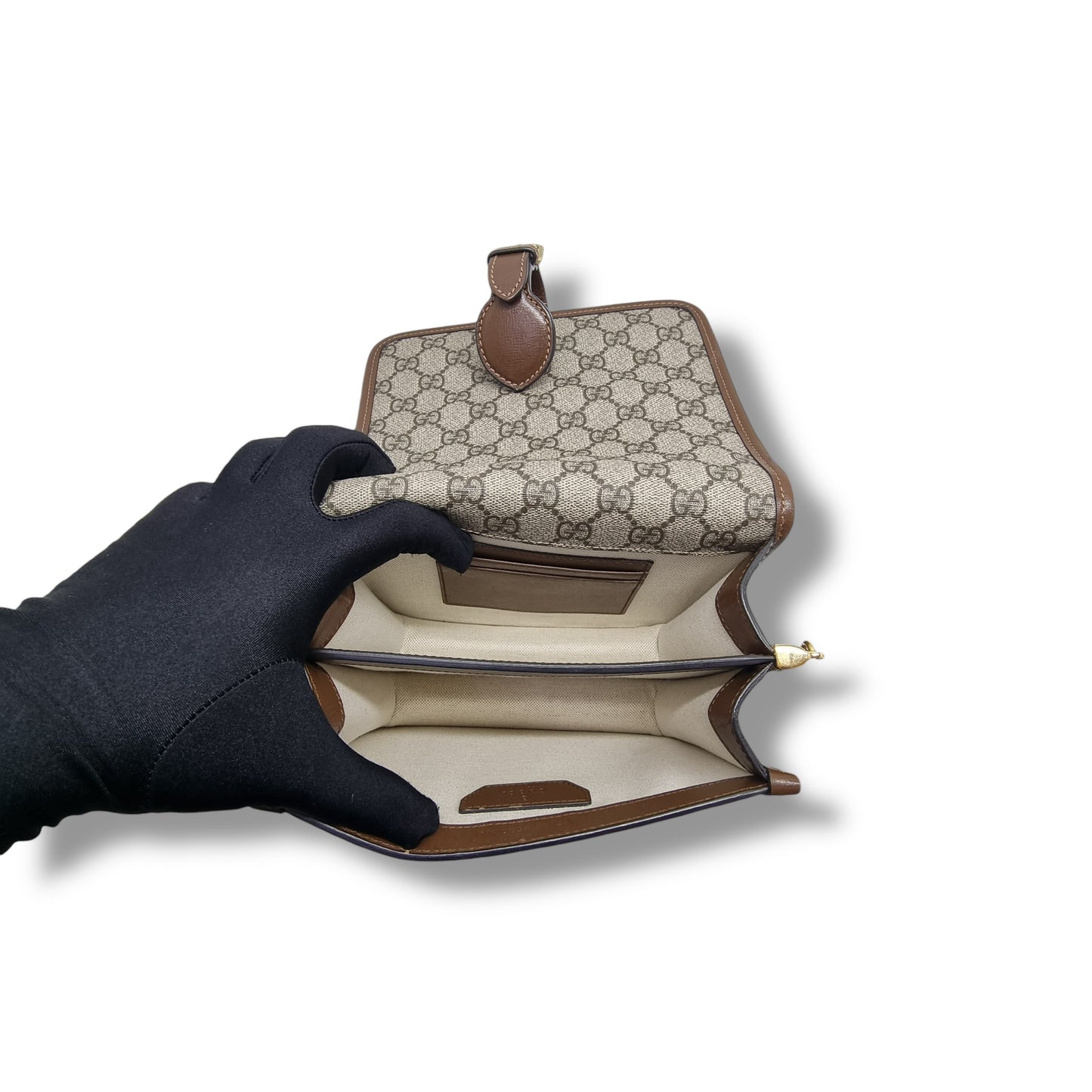 Gucci GG Mini Interlocking Canvas Crossbody Ghw (Beige Brown)