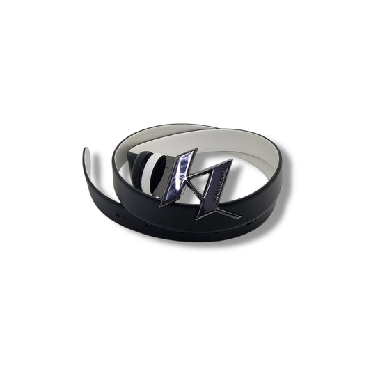 Karl Lagerfeld  K/ Monogram  Reversible Belt Shw (Black/White)